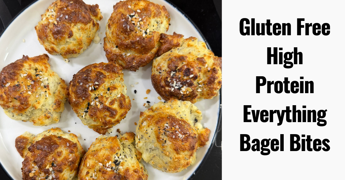 High protein gluten-free bagel bites made with cottage cheese and eggs on a baking tray